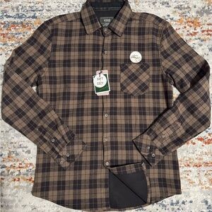 Nomad Black and Brown Plaid Casual Shirt